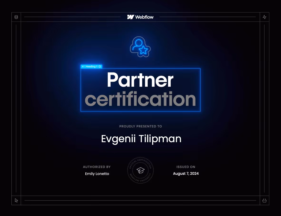 Tilipman Digital Webflow Partnership Certification