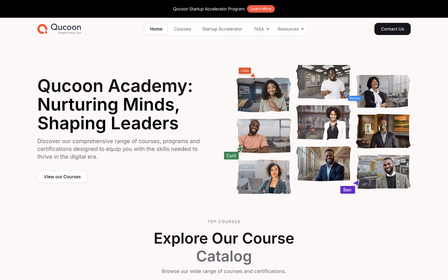 Wized Website Example: Qucoon