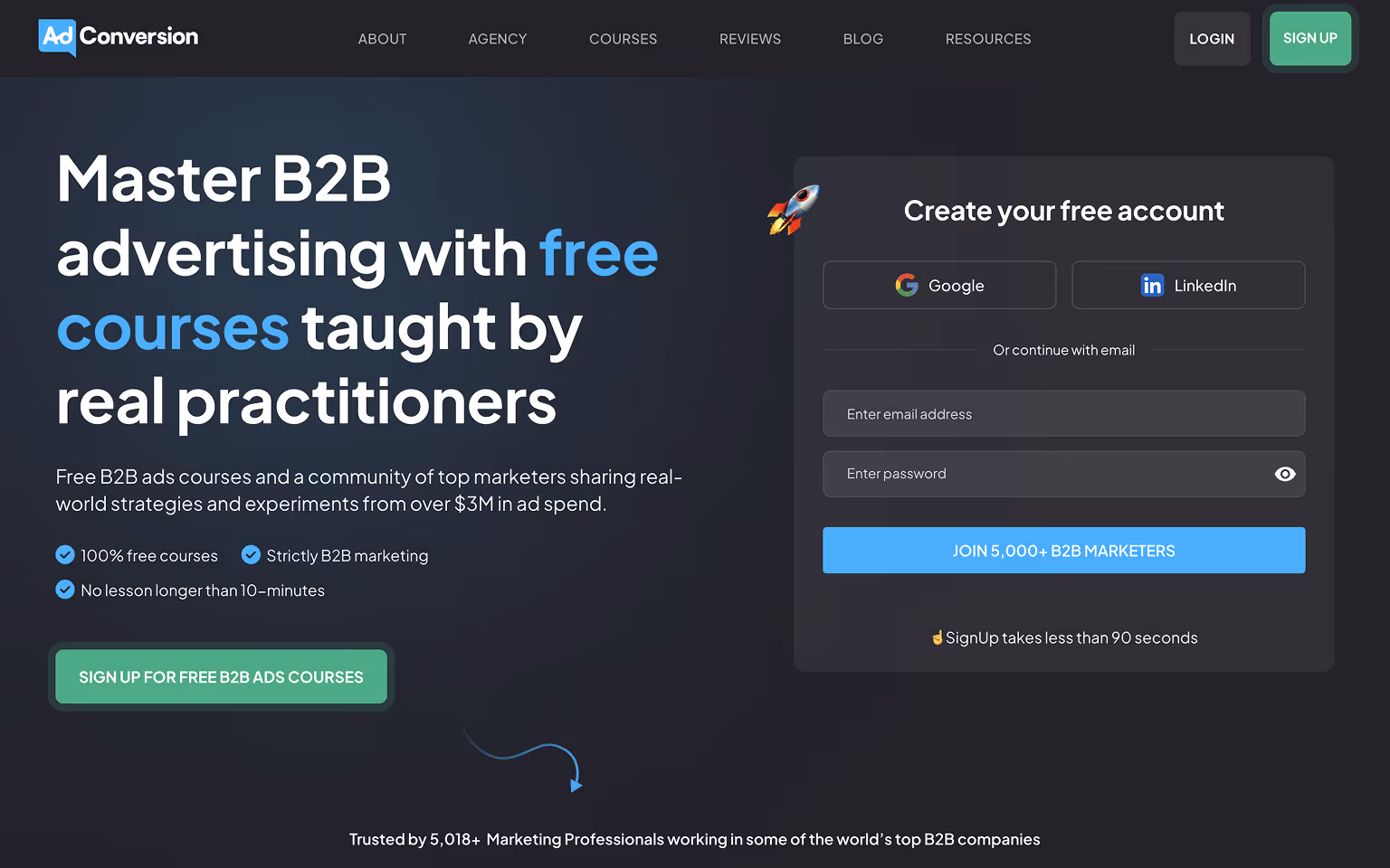 Wized Website Example: AdConversion Academy