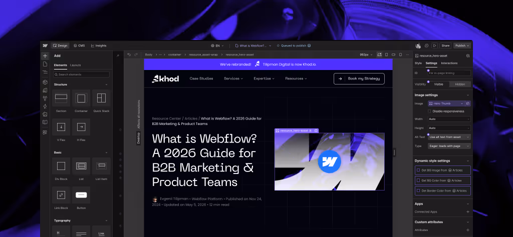 Webflow's Designer