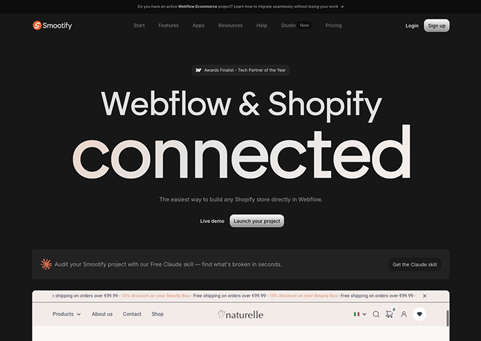 Shopify Webflow Integration with Smootify