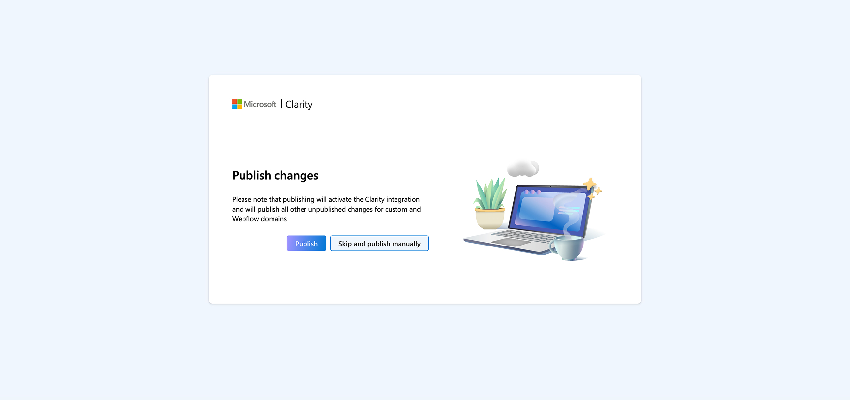 Onc3 Clarity is installed, publish site