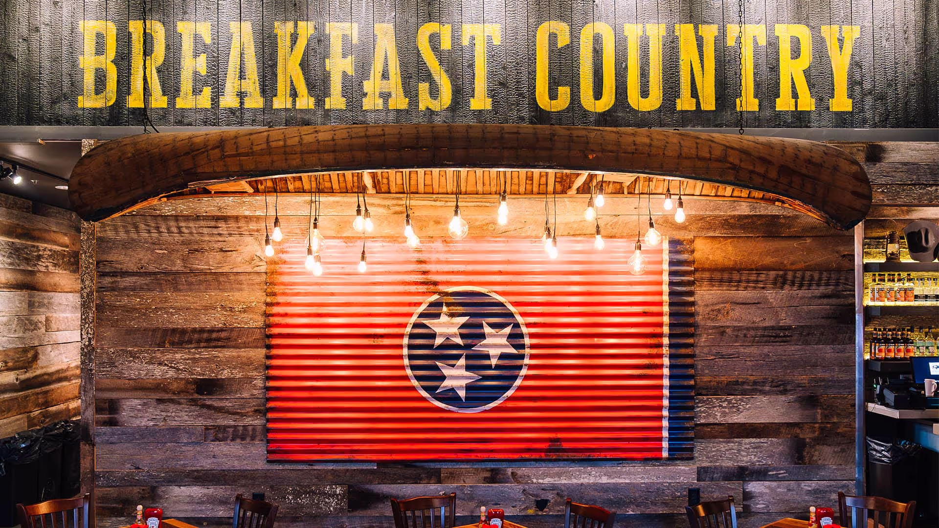 Interior signage that reads Breakfast Company