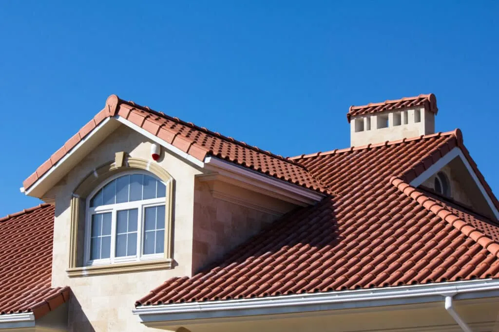 Tile roofing on a residential home