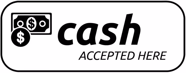 Cash accepted at this location