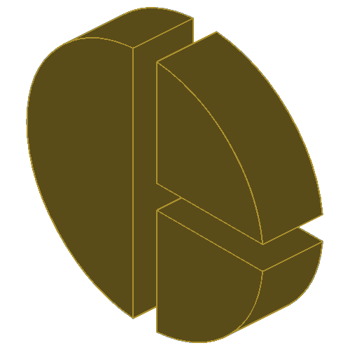 3D pie chart with three segments separated and outlined in blue on a dark background.