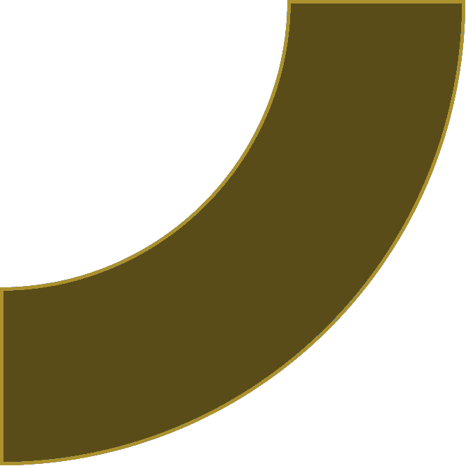 Dark blue quarter circle arc with a thin lighter blue outline on a transparent background.