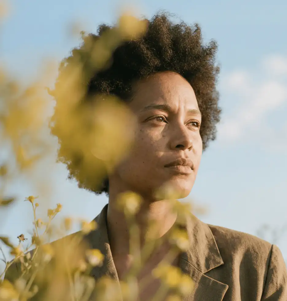 Woman in golden afternoon light