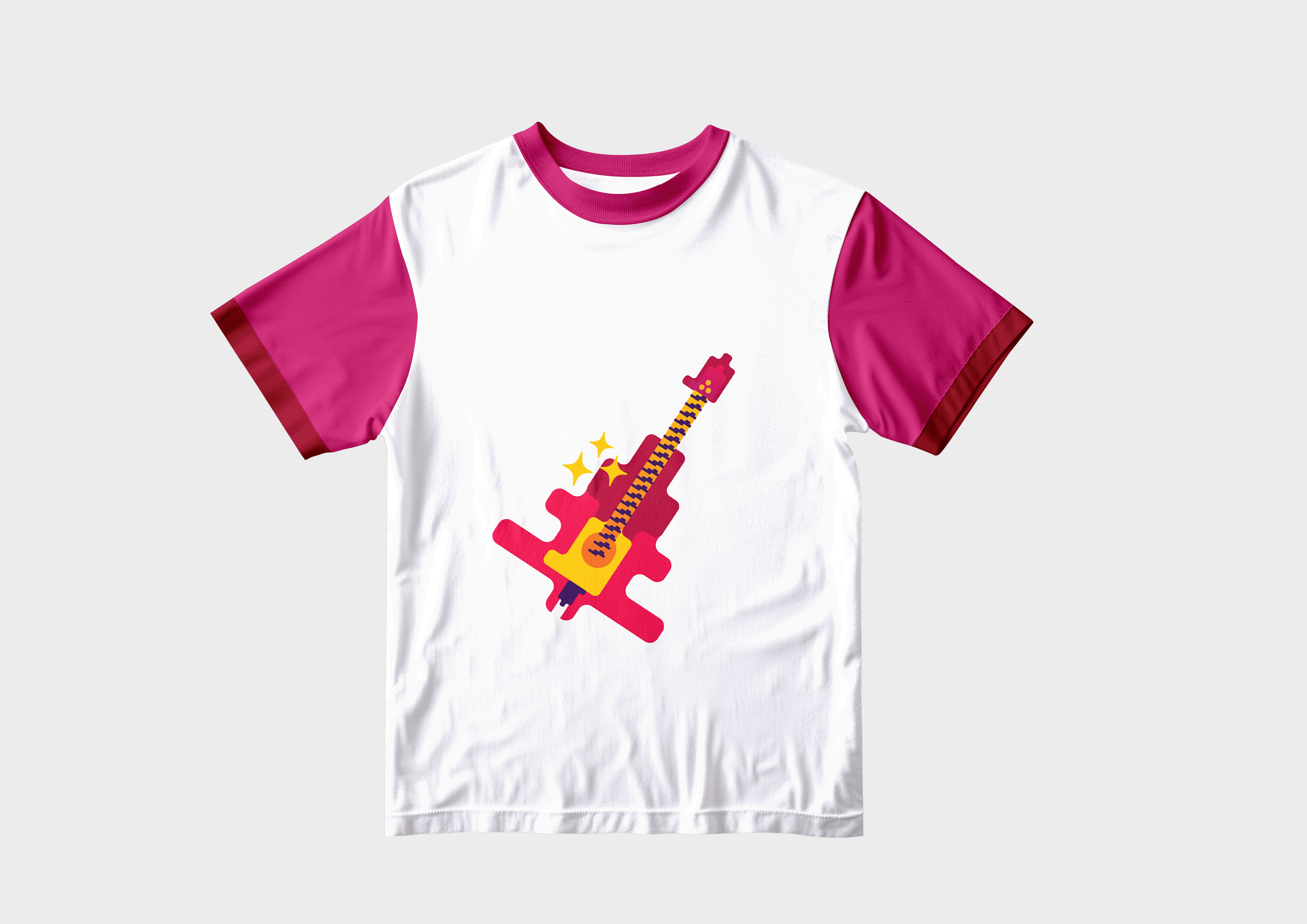 En rosa t-skjorte som merch for Miniøya