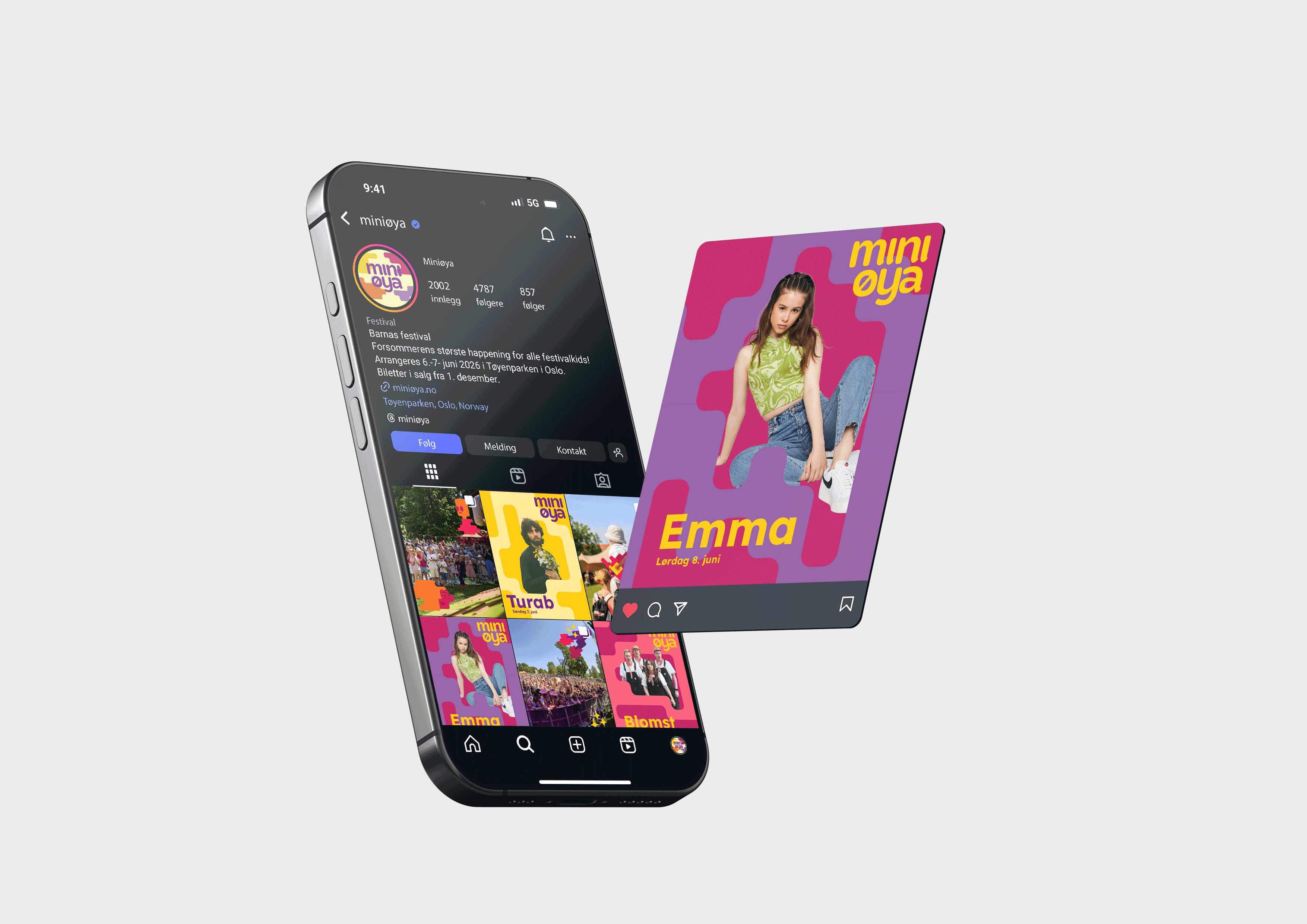 Plakatdesign for Miniøya - barnas festival i Tøyenparken