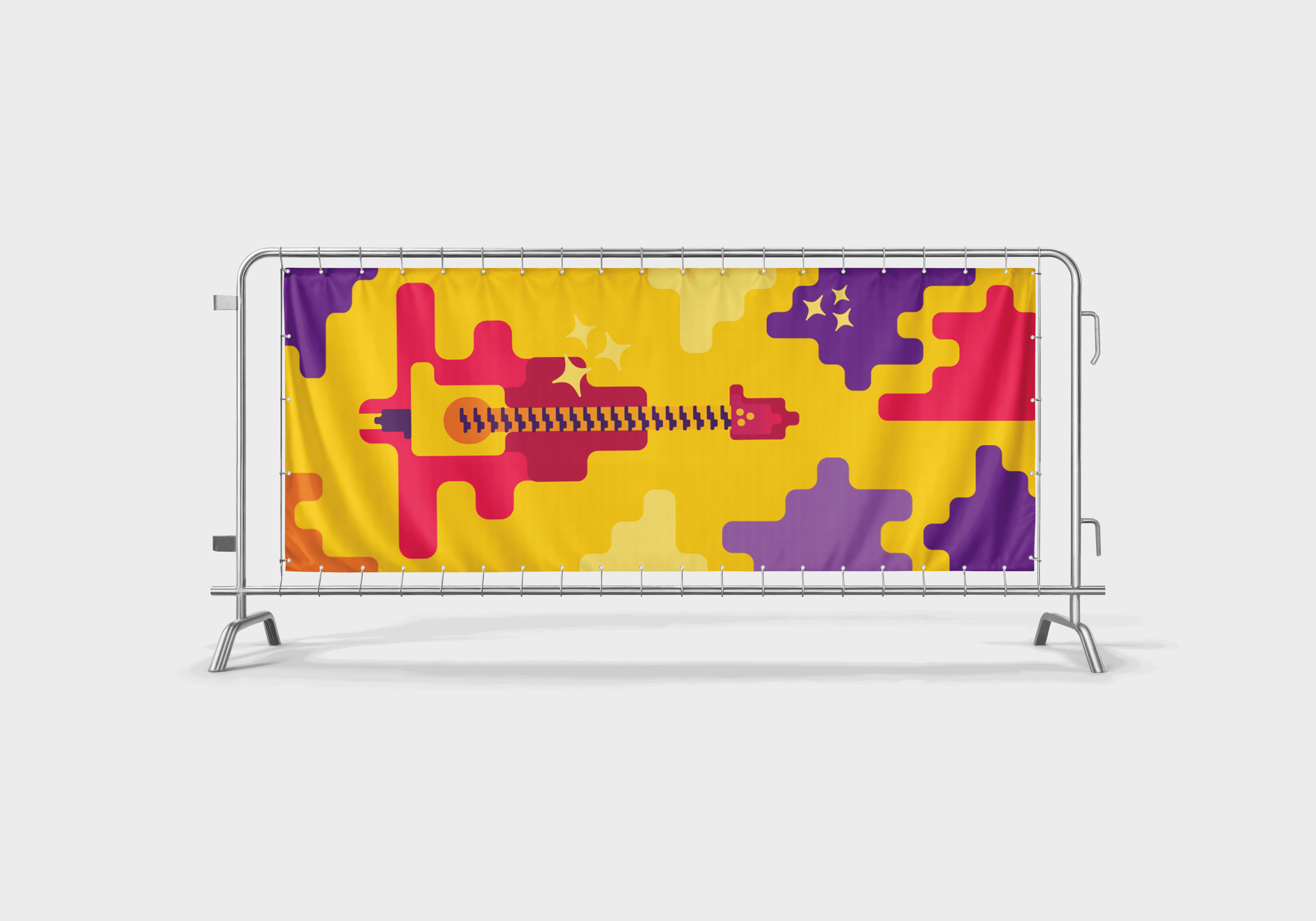 Bilde av gjerdeduk for festivalen Miniøya