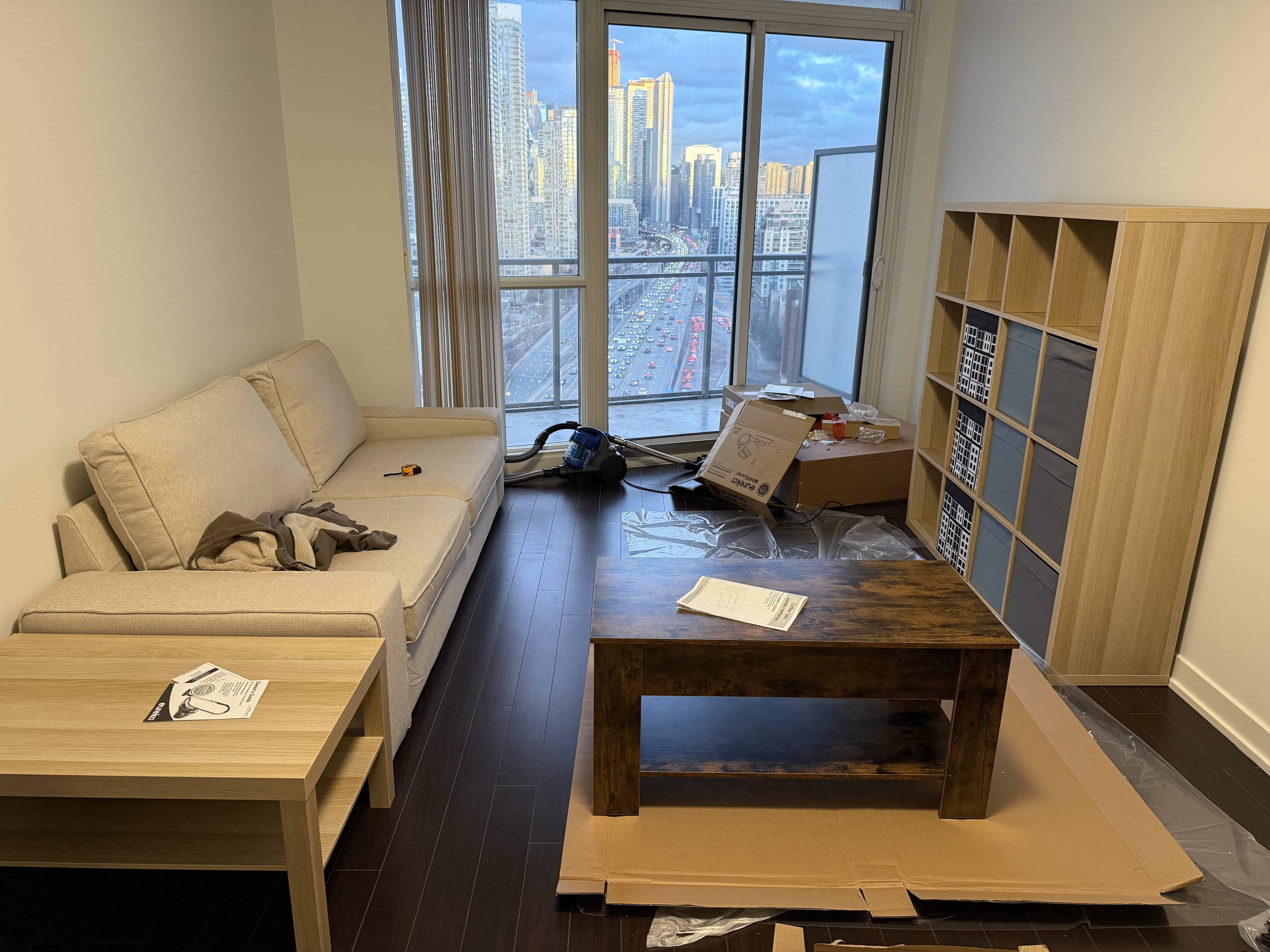 Ikea sofa shelves assembly