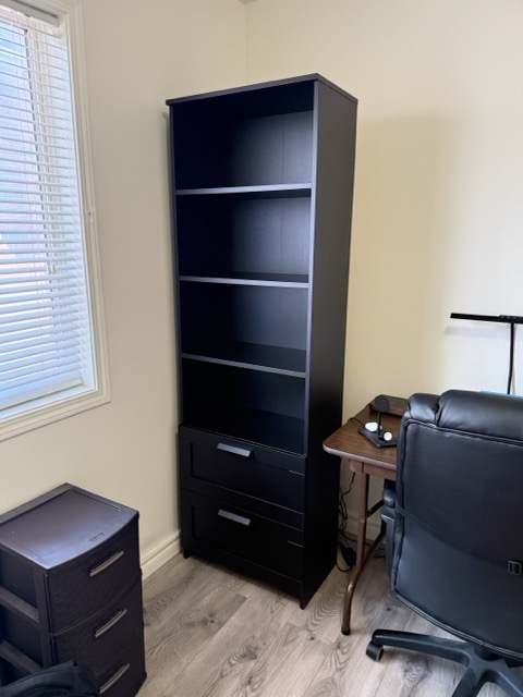 IKEA-black-bookshelf-with-drawers