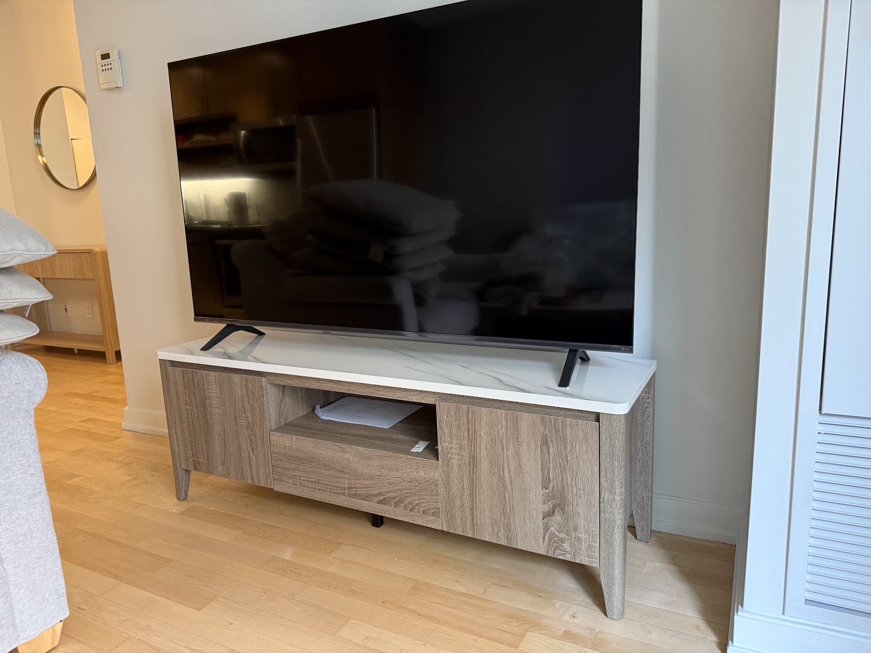 Marble Top TV Stand Assembly