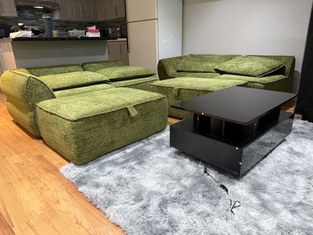 Green Sectional Sofa With Ottoman Assembly