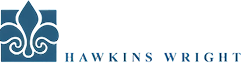 Hawkins Wright company logo featuring a stylized fleur-de-lis symbol above the text 'HAWKINS WRIGHT'.