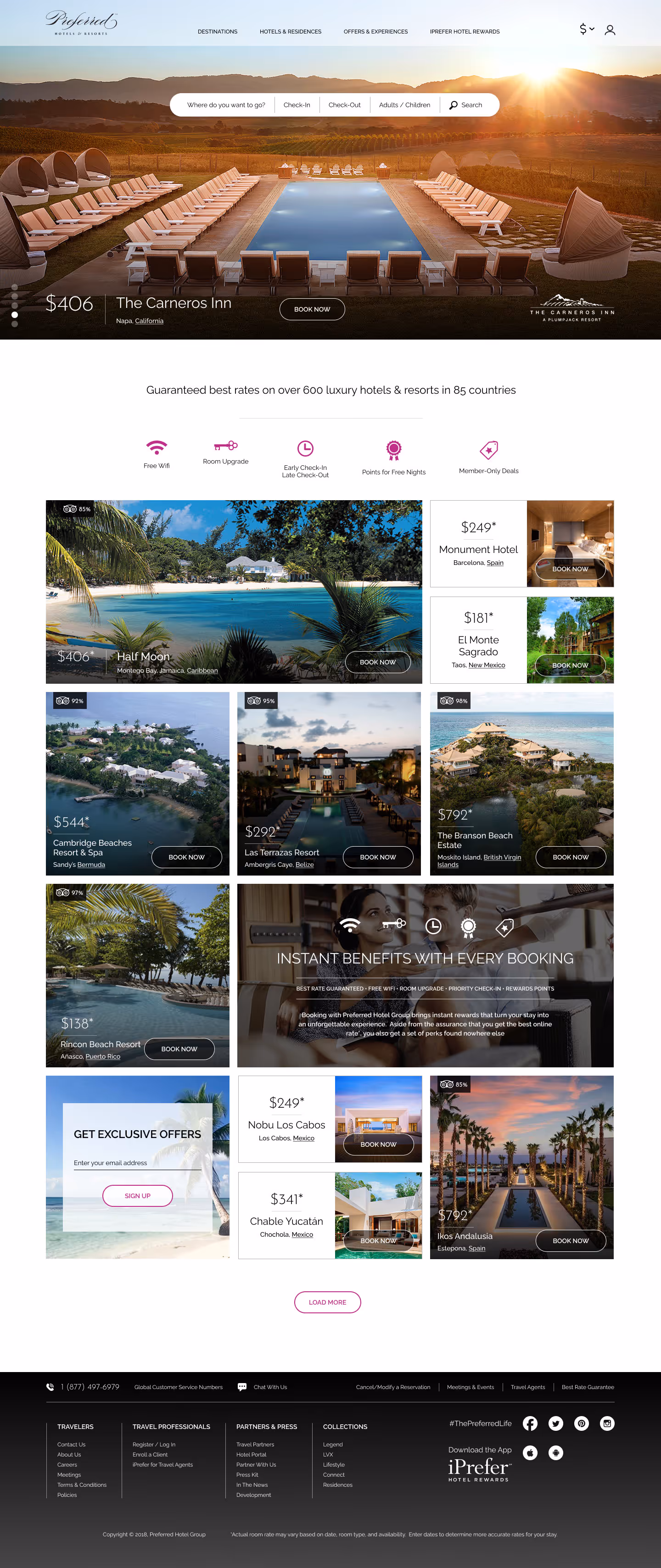 Luxury resort pool area at sunset with lounge chairs and cabanas at The Carneros Inn, Napa, California.