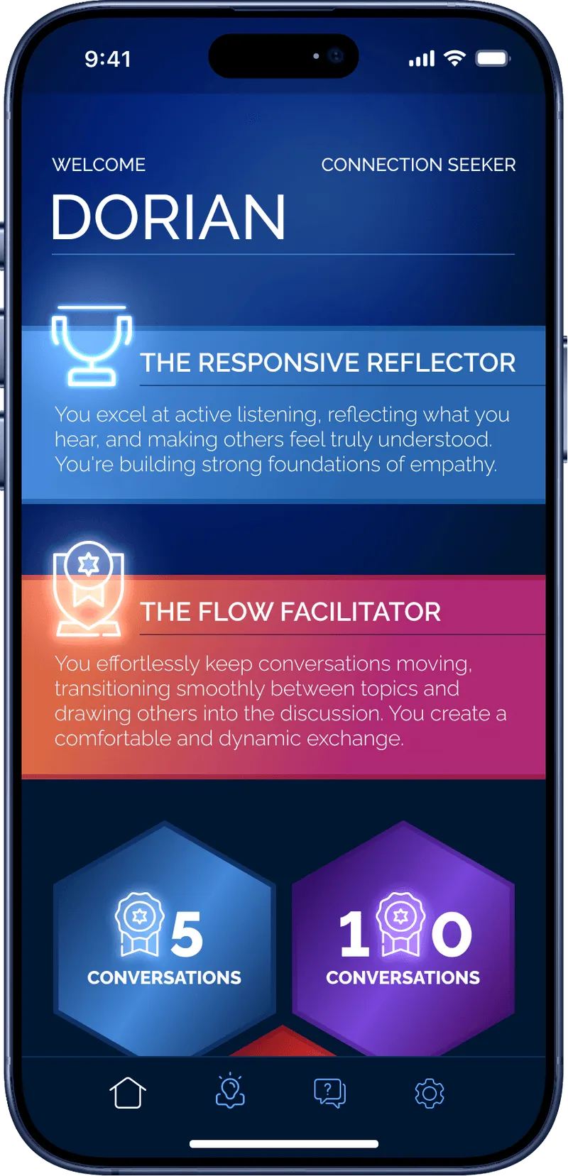 Minerva Screen showing badges and awards from participation
