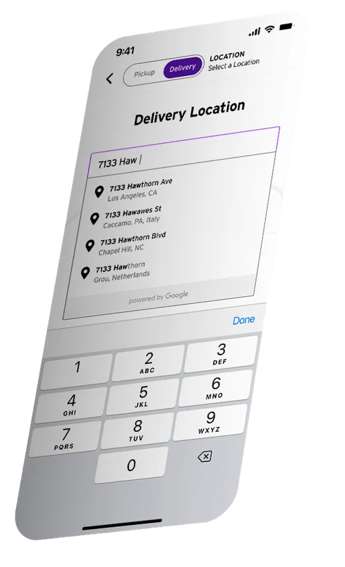 taco bell app iphone skew showing address selection