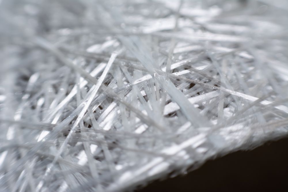 Close-up of glass fiber building material