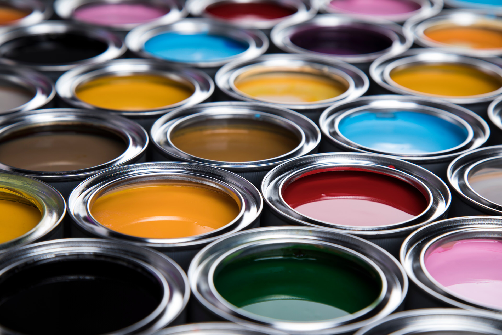 Colorful paint and coating samples