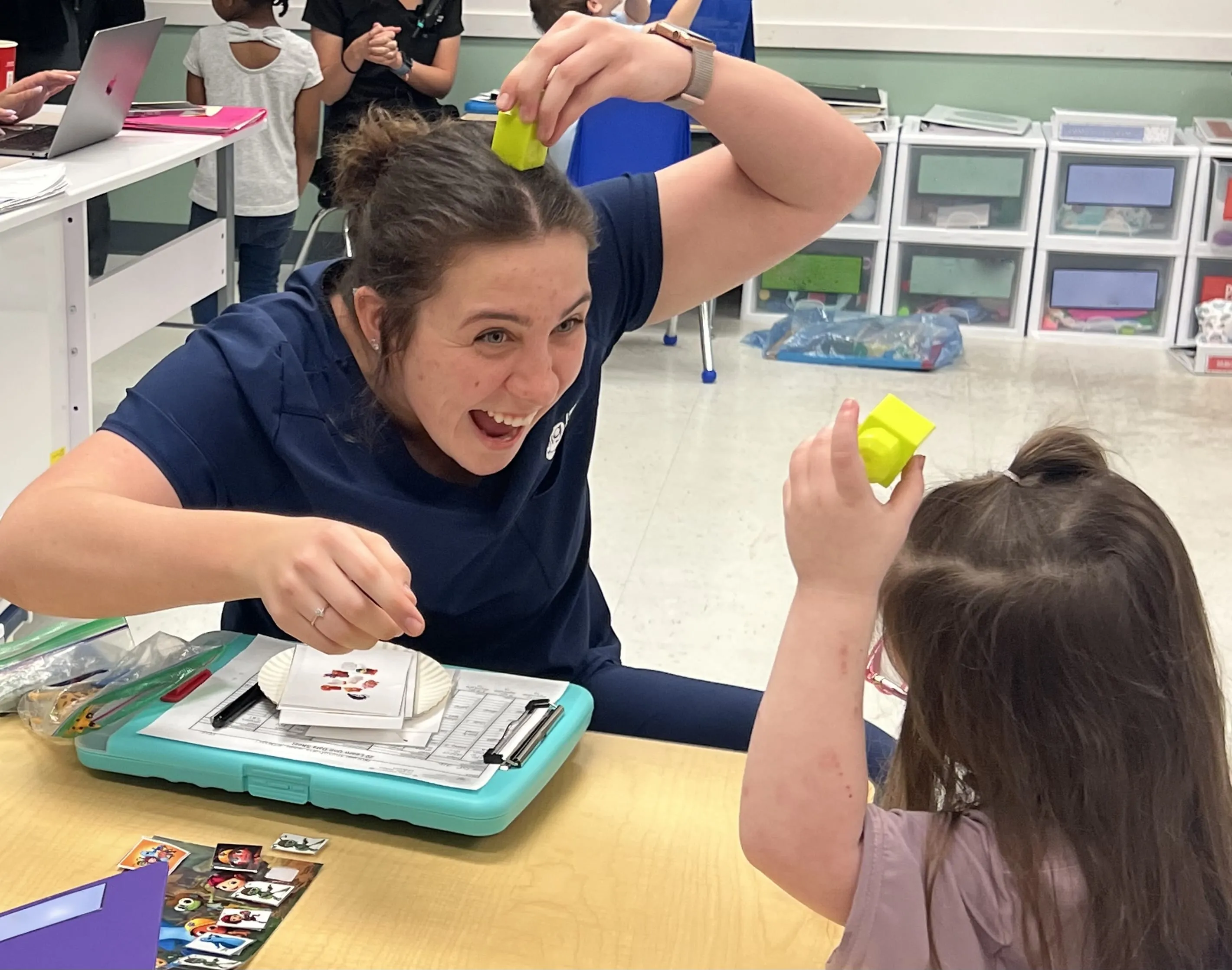 BIG staff working with a child