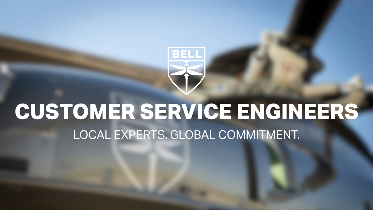 Helicopter closeup with Local Experts. Global Commitment. Customer Service Engineers
