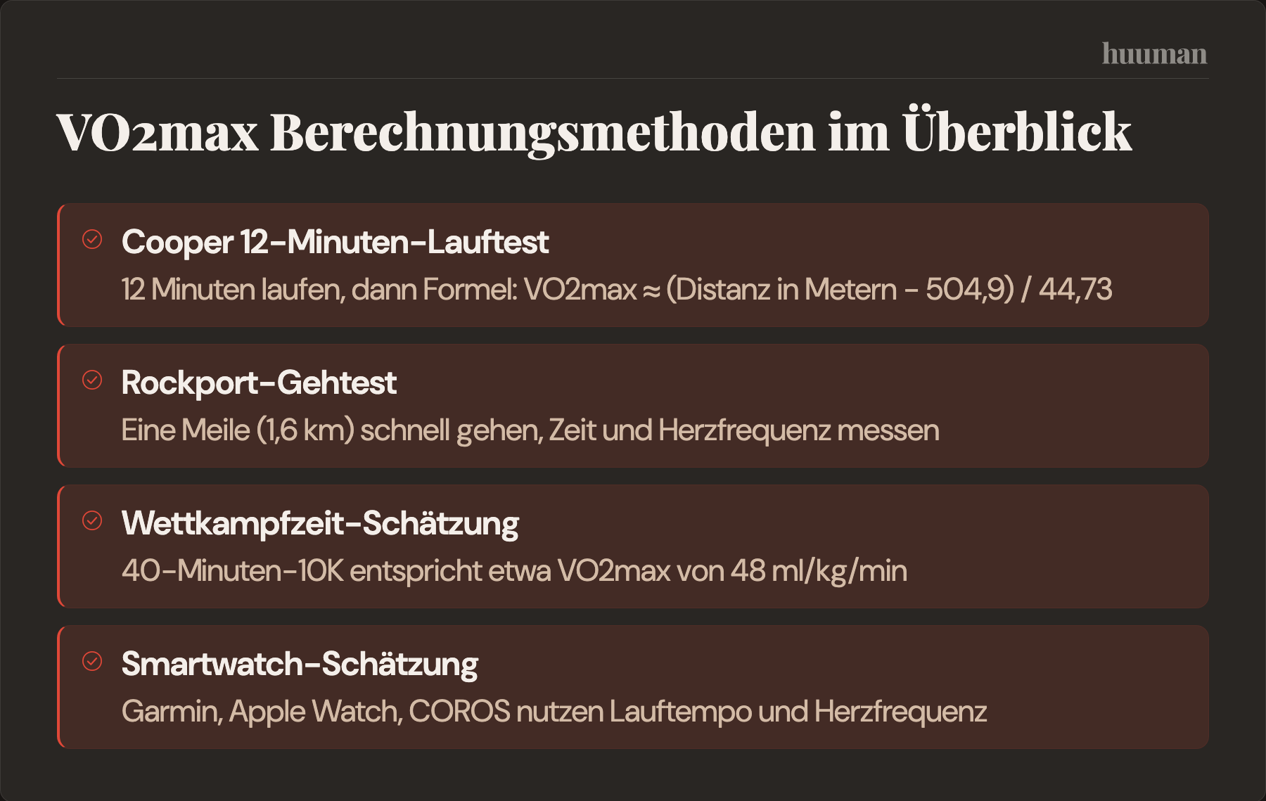 VO2max Berechnungsmethoden im Überblick