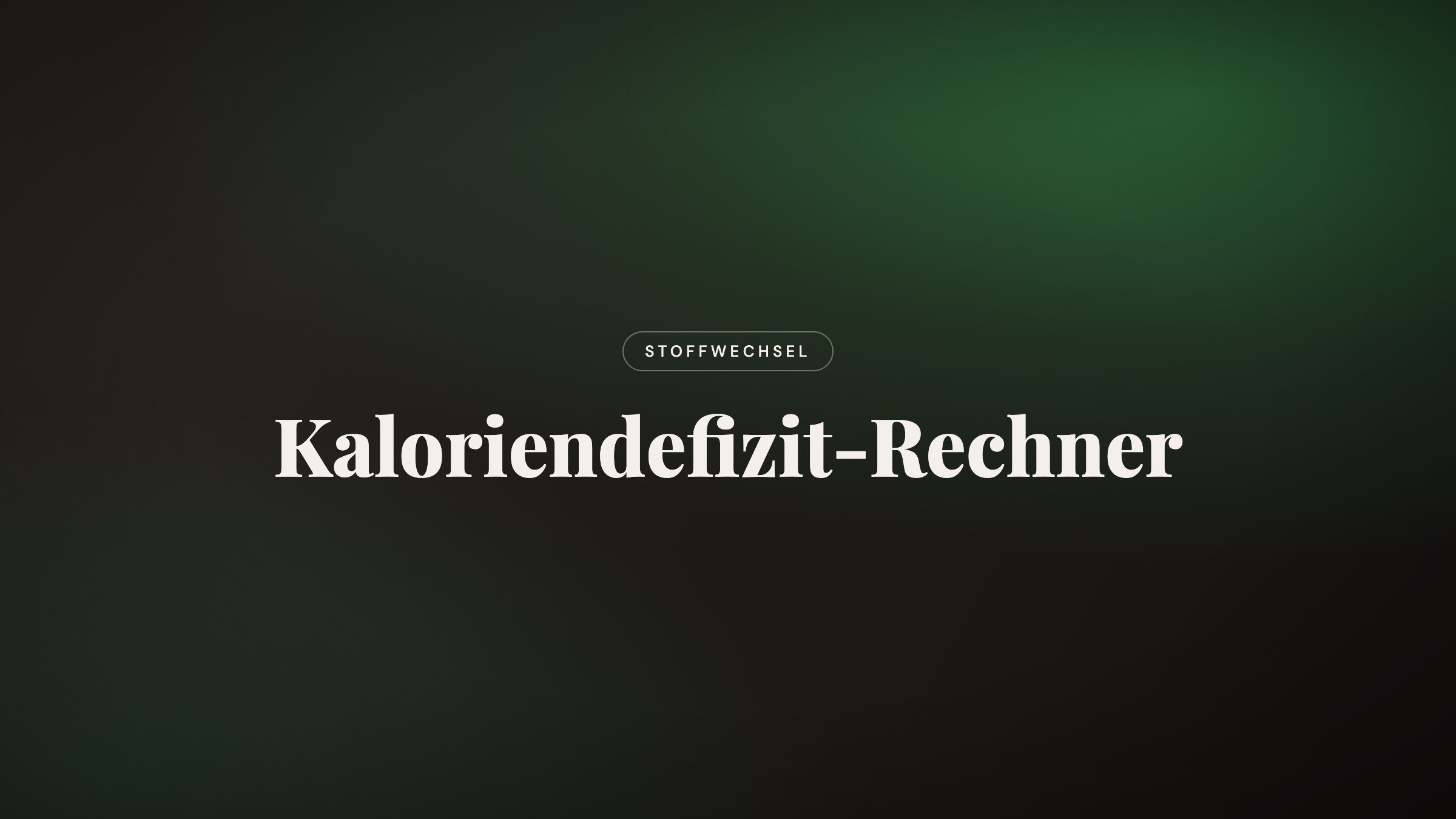 Calorie Deficit Calculator