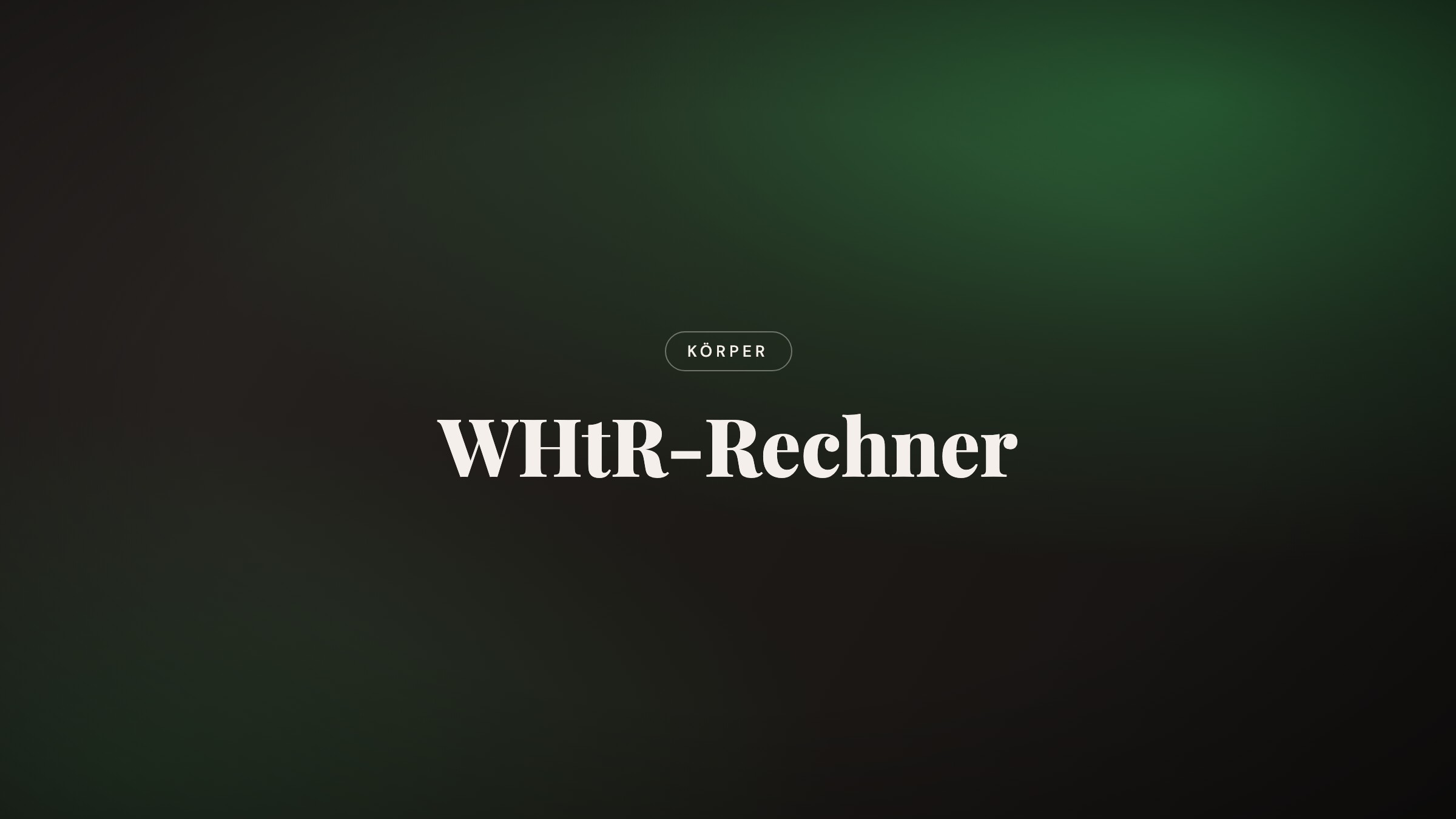 Waist-to-Height Ratio Calculator