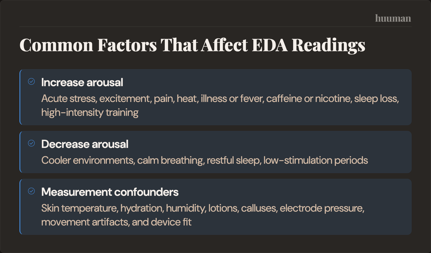 Common Factors That Affect EDA Readings