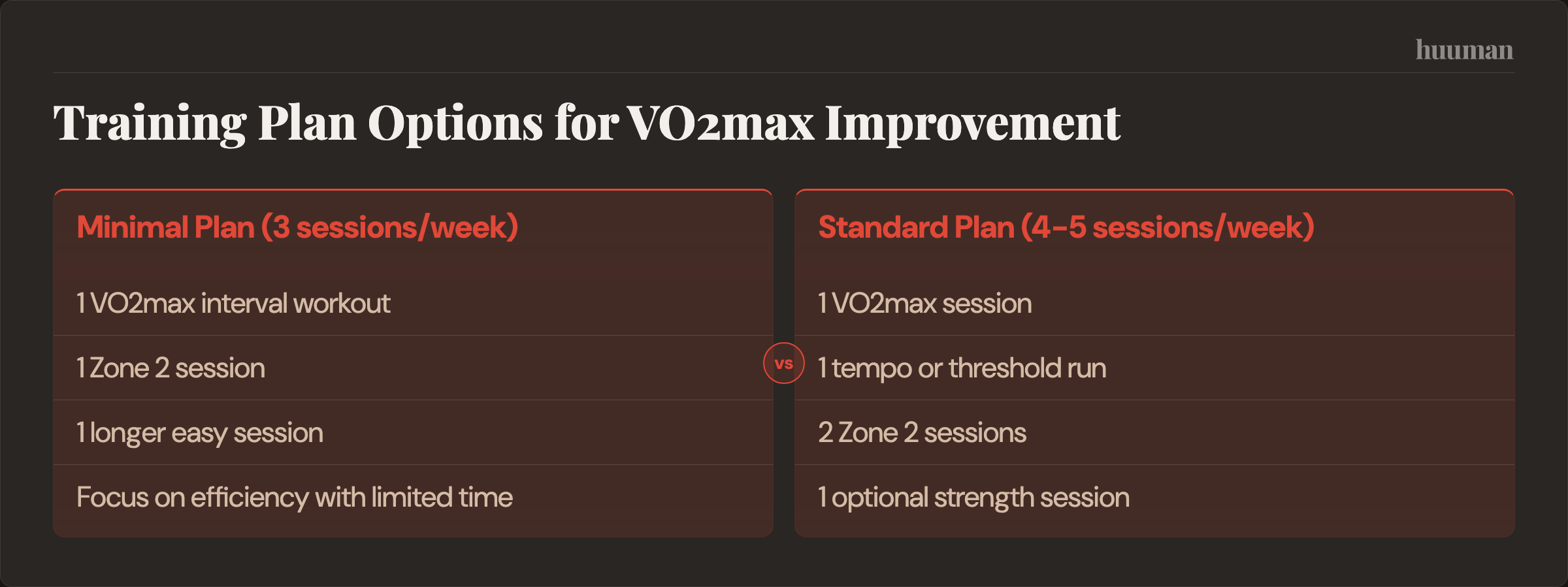 Training Plan Options for VO2max Improvement
