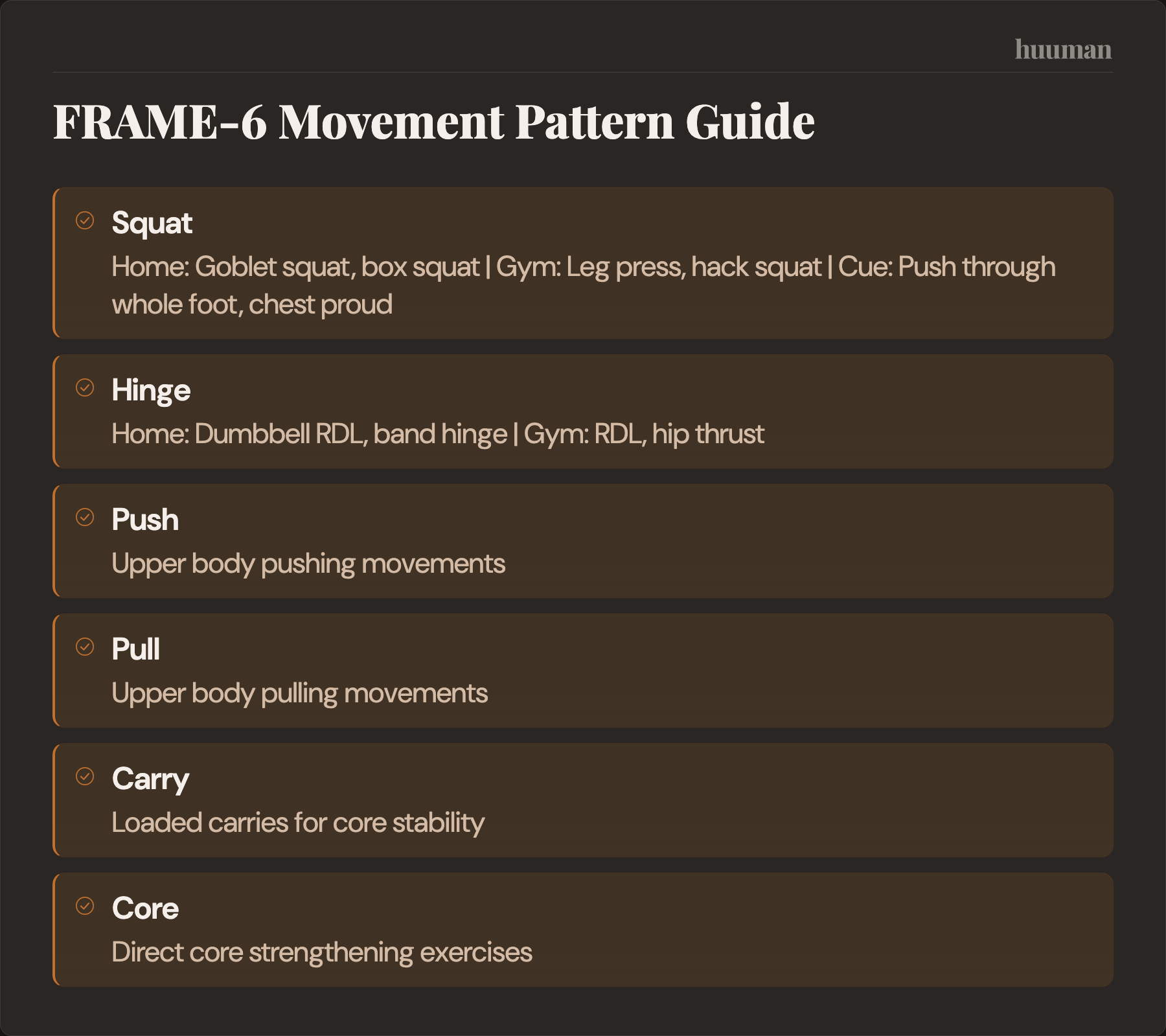 FRAME-6 Movement Pattern Guide
