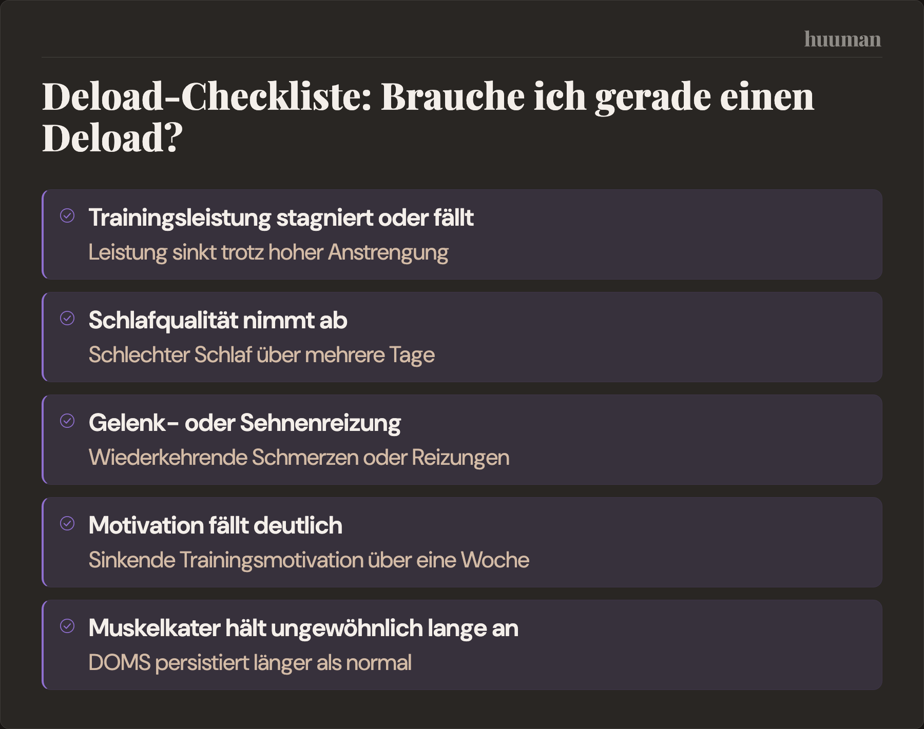 Deload-Checkliste: Brauche ich gerade einen Deload?