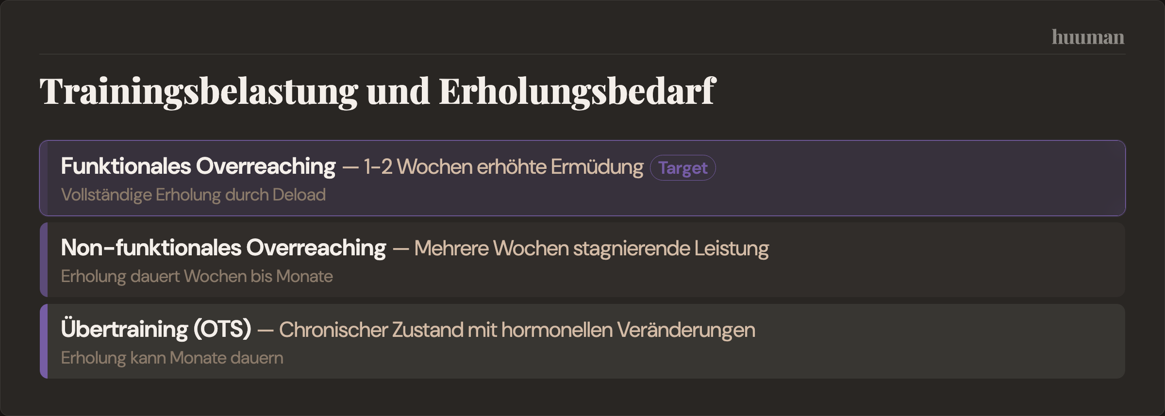 Trainingsbelastung und Erholungsbedarf