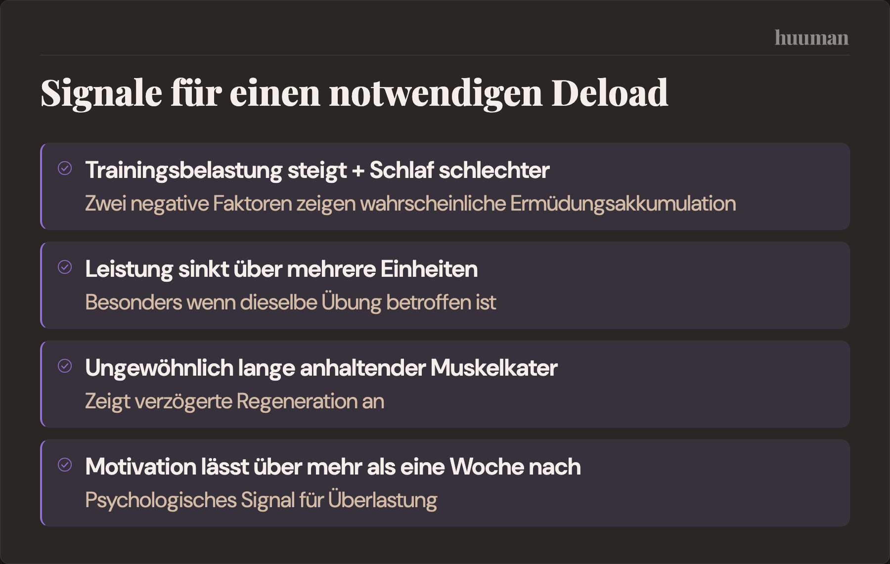 Signale für einen notwendigen Deload