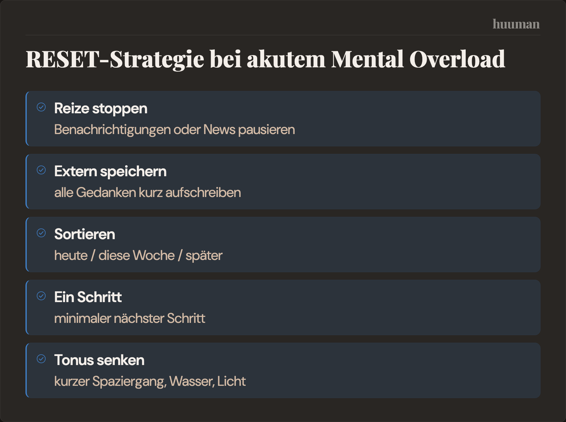 RESET-Strategie bei akutem Mental Overload