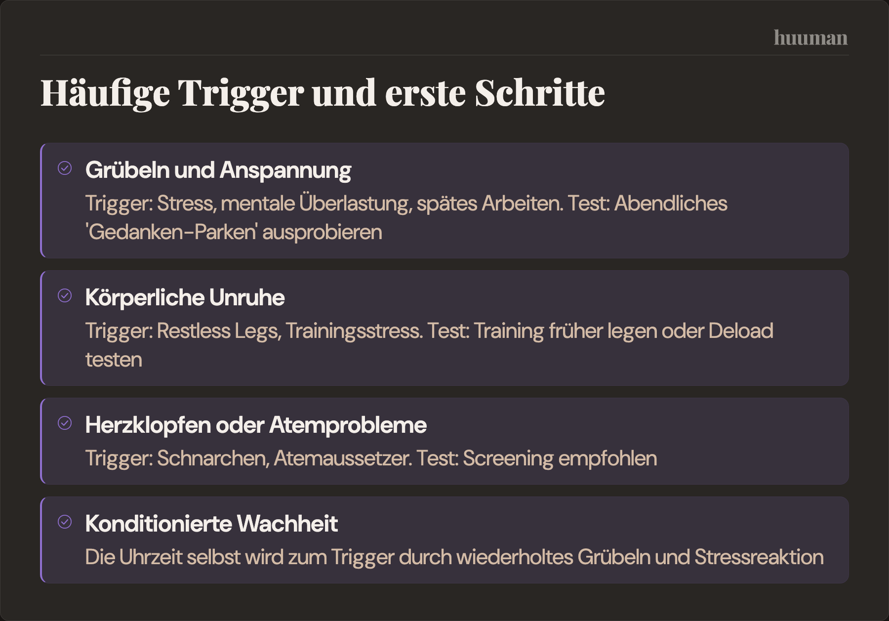 Häufige Trigger und erste Schritte