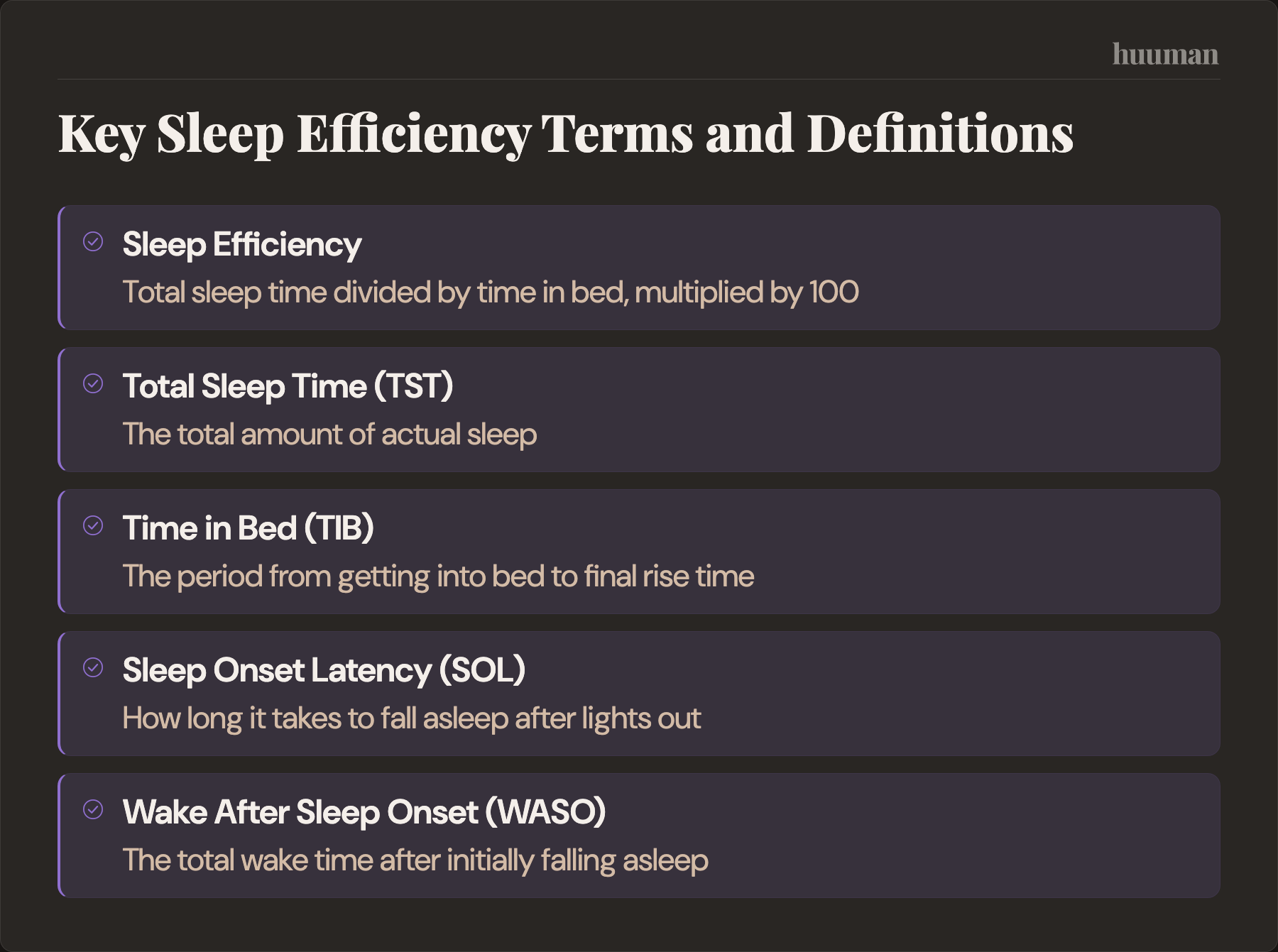 Key Sleep Efficiency Terms and Definitions