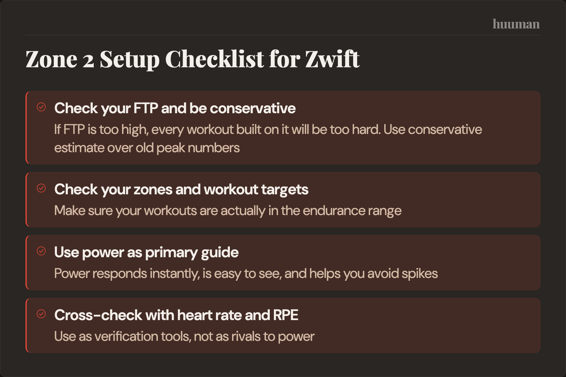 Zone 2 Setup Checklist for Zwift