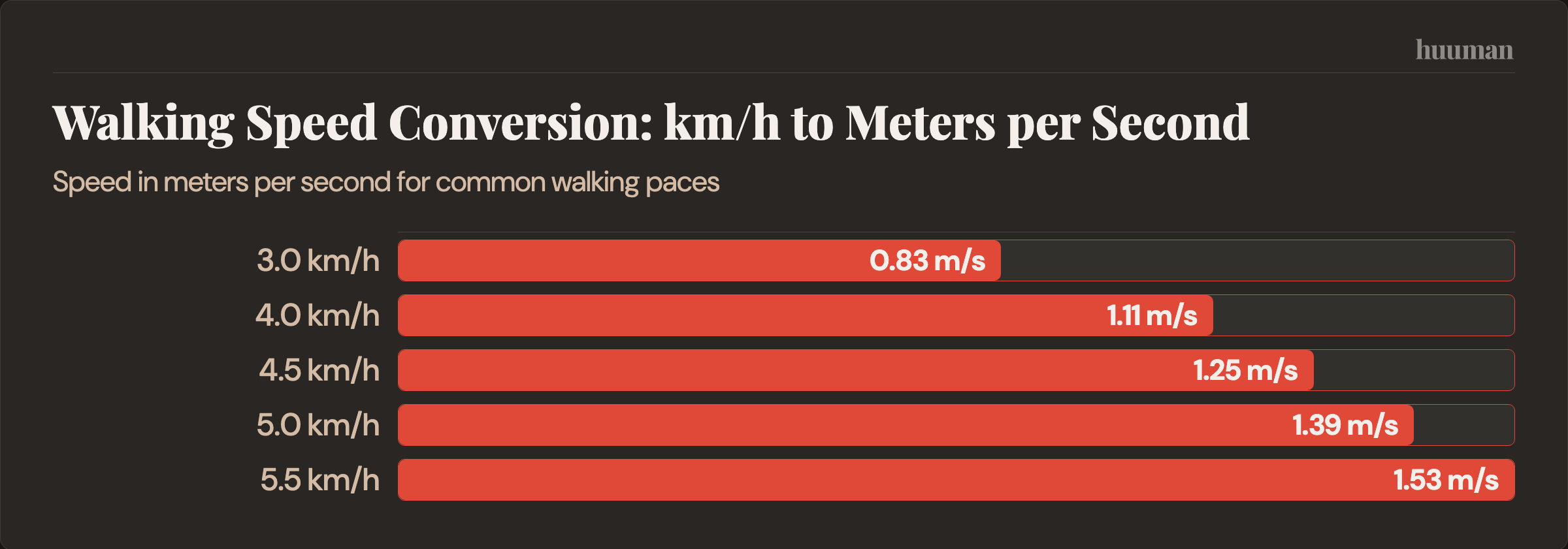 Walking Speed Conversion: km/h to Meters per Second