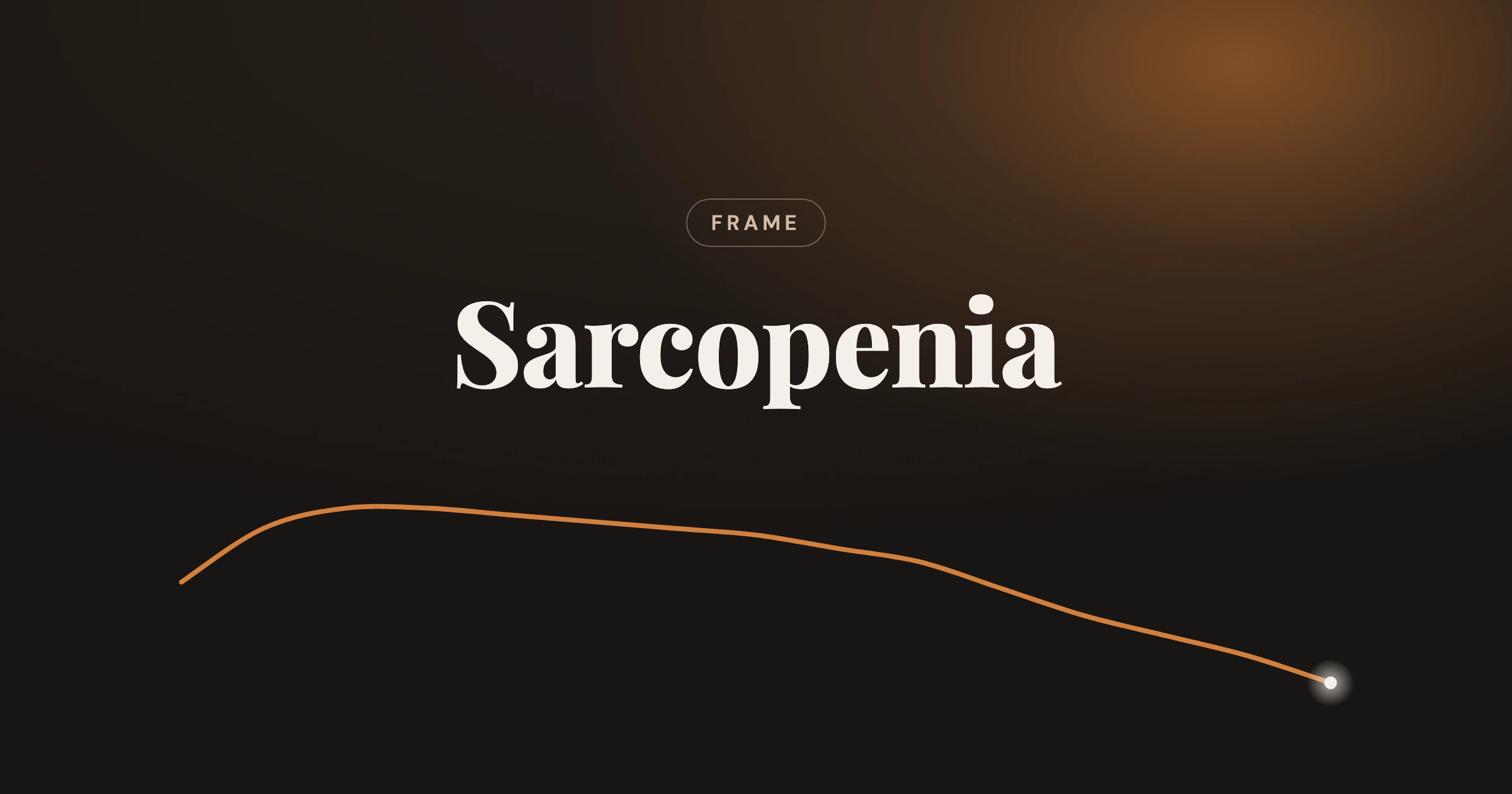 Line showing median grip strength across the lifespan, under the title Sarcopenia