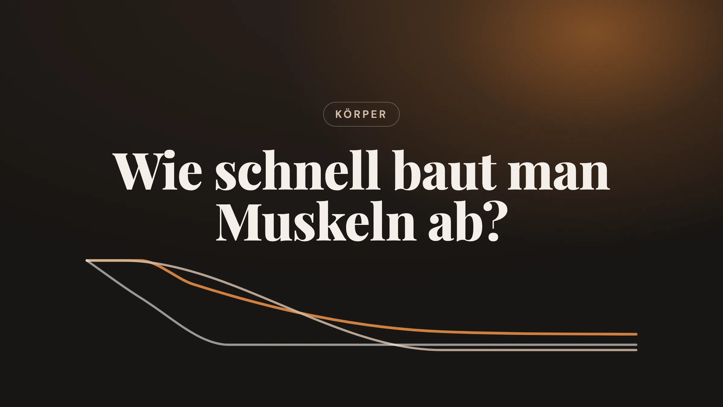 Zeitachse von Kraft, Muskelmasse und Ausdauer über Wochen ohne Training unter dem Titel Wie schnell baut man Muskeln ab