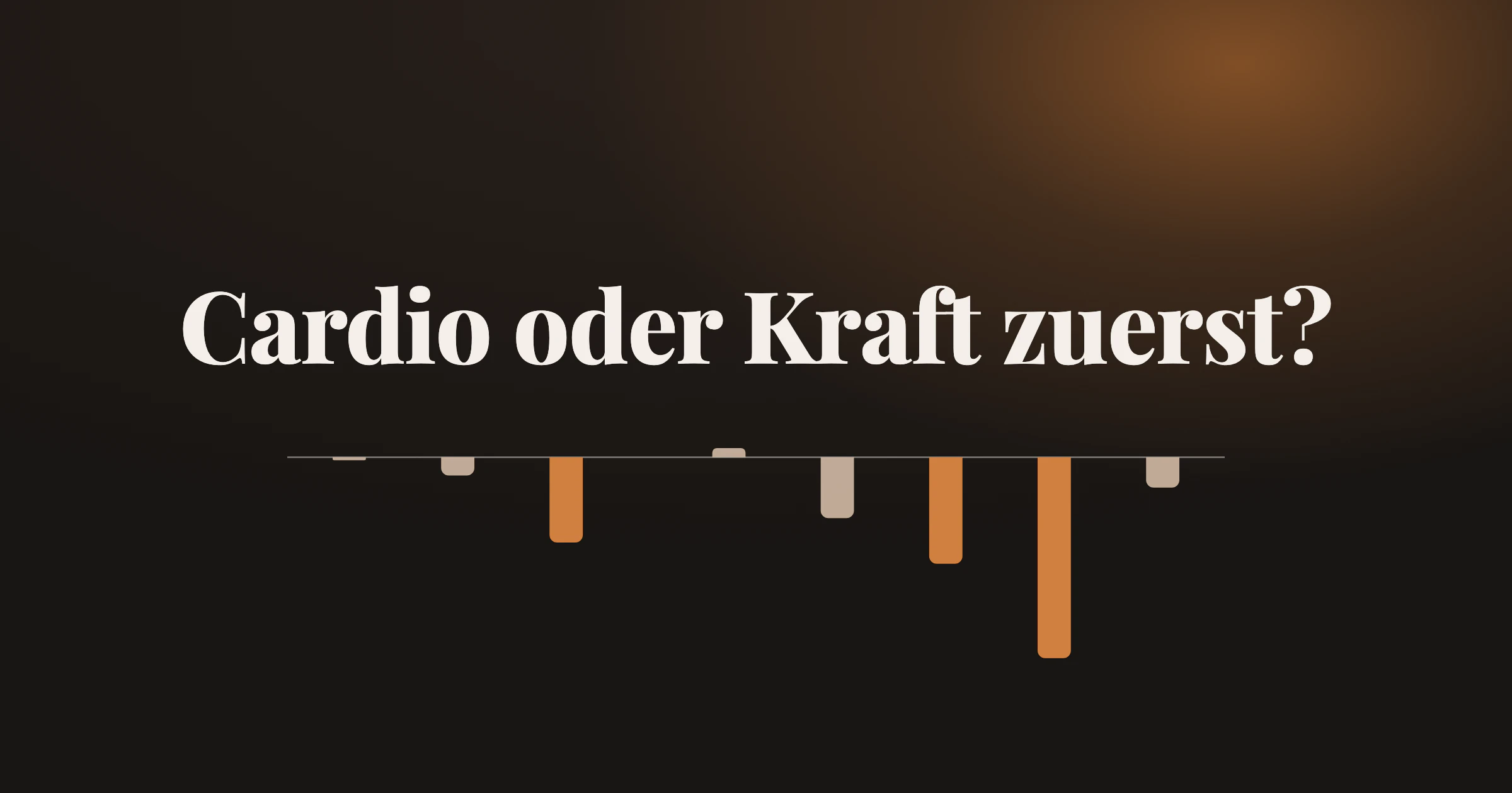 Balken um eine Nulllinie: Cardio bremste Muskelwachstum und Maximalkraft nicht messbar, unter dem Titel Cardio oder Kraft zuerst?
