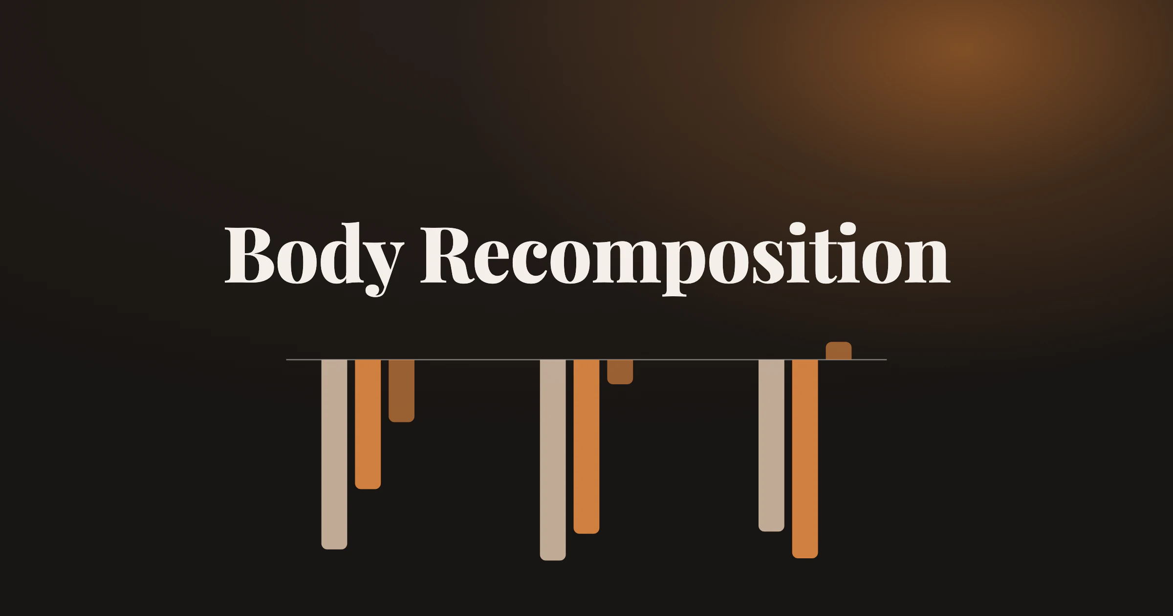 Balken zu Gewicht, Fett und Magermasse in drei Sportgruppen bei gleicher Diät, unter dem Titel Body Recomposition
