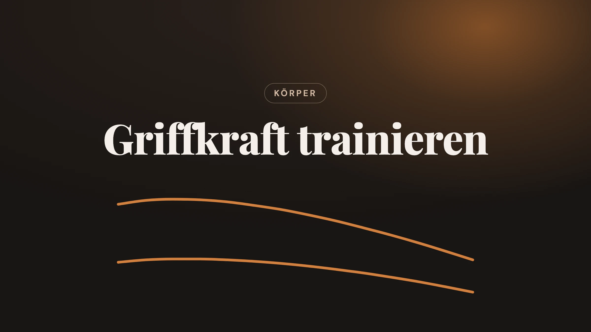 Zwei Linien zum Median der Griffkraft von Männern und Frauen zwischen 20 und 89, mit Höchstwert in den Dreißigern und danach sinkend, unter dem Titel Griffkraft trainieren