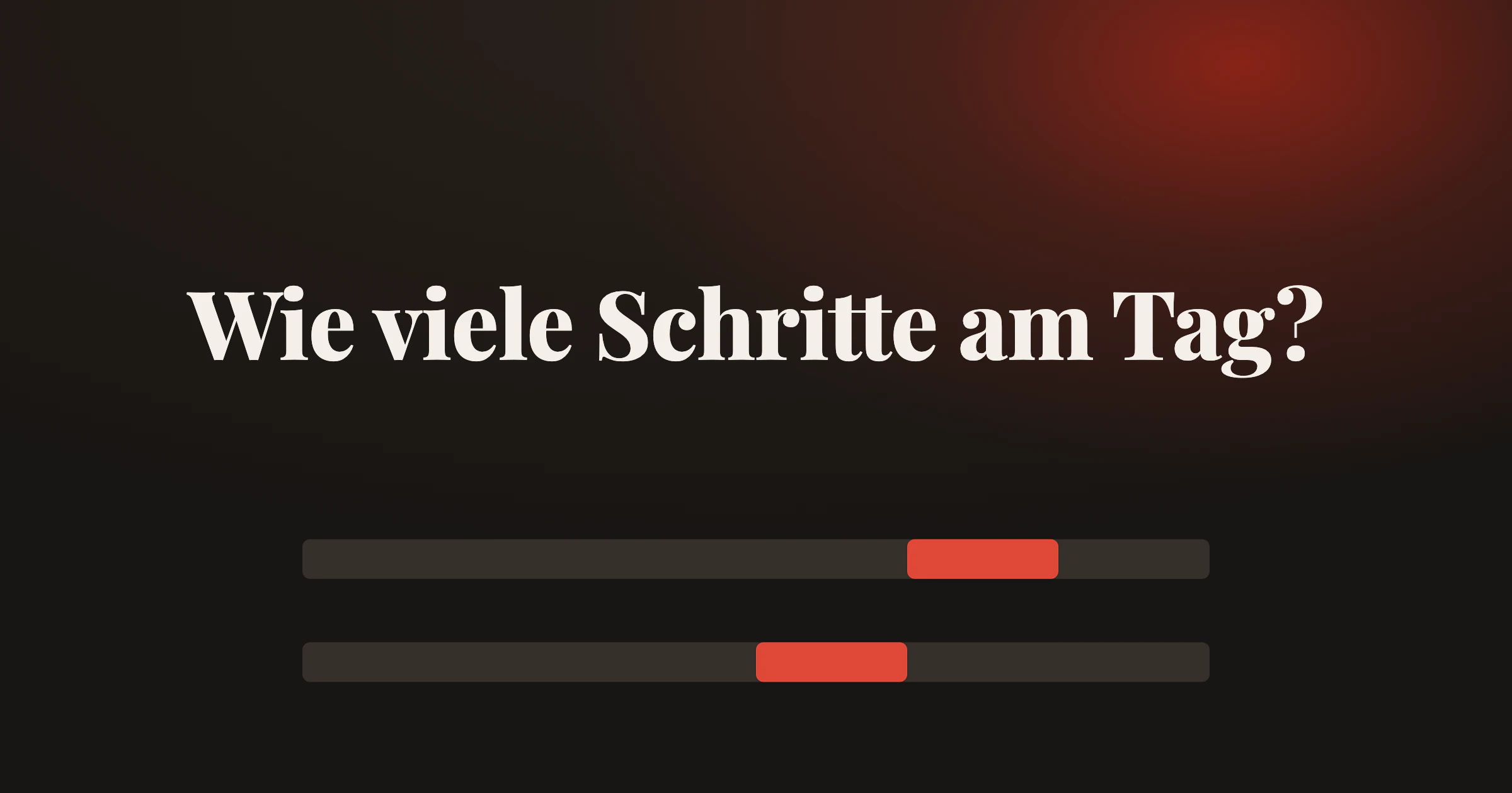 Rote Spannenbalken zeigen, ab wann mehr Schritte das Sterberisiko kaum noch senkten: etwa 8.000 bis 10.000 unter 60 und 6.000 bis 8.000 ab 60, unter dem Titel Wie viele Schritte am Tag?