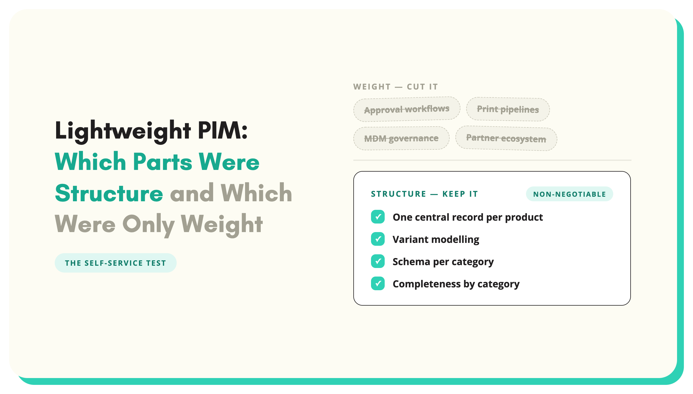 Article artwork: Lightweight PIM: What to Keep, What to Drop, and How to Tell the Difference