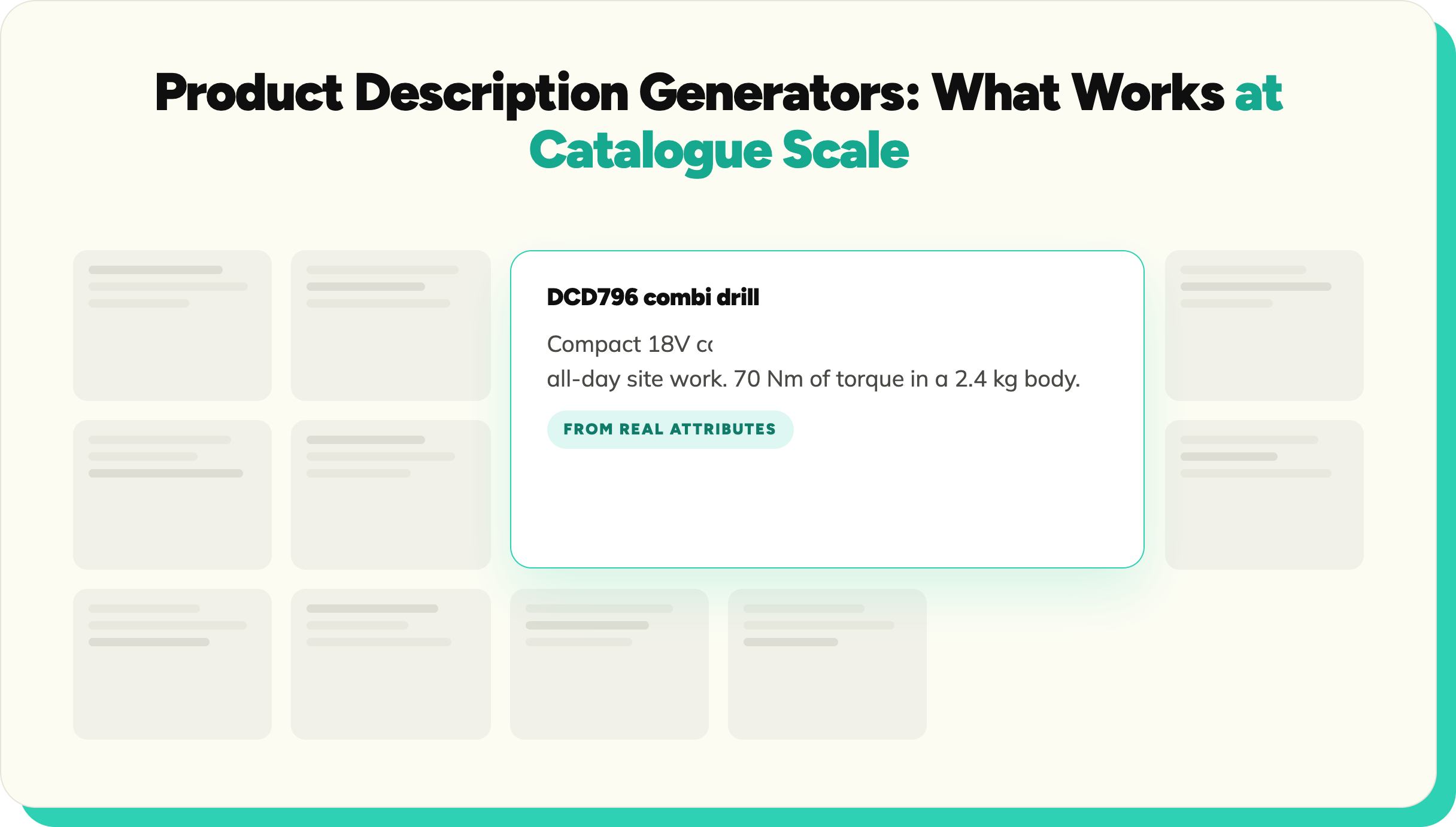 Product Description Generators: What Works at Catalogue Scale