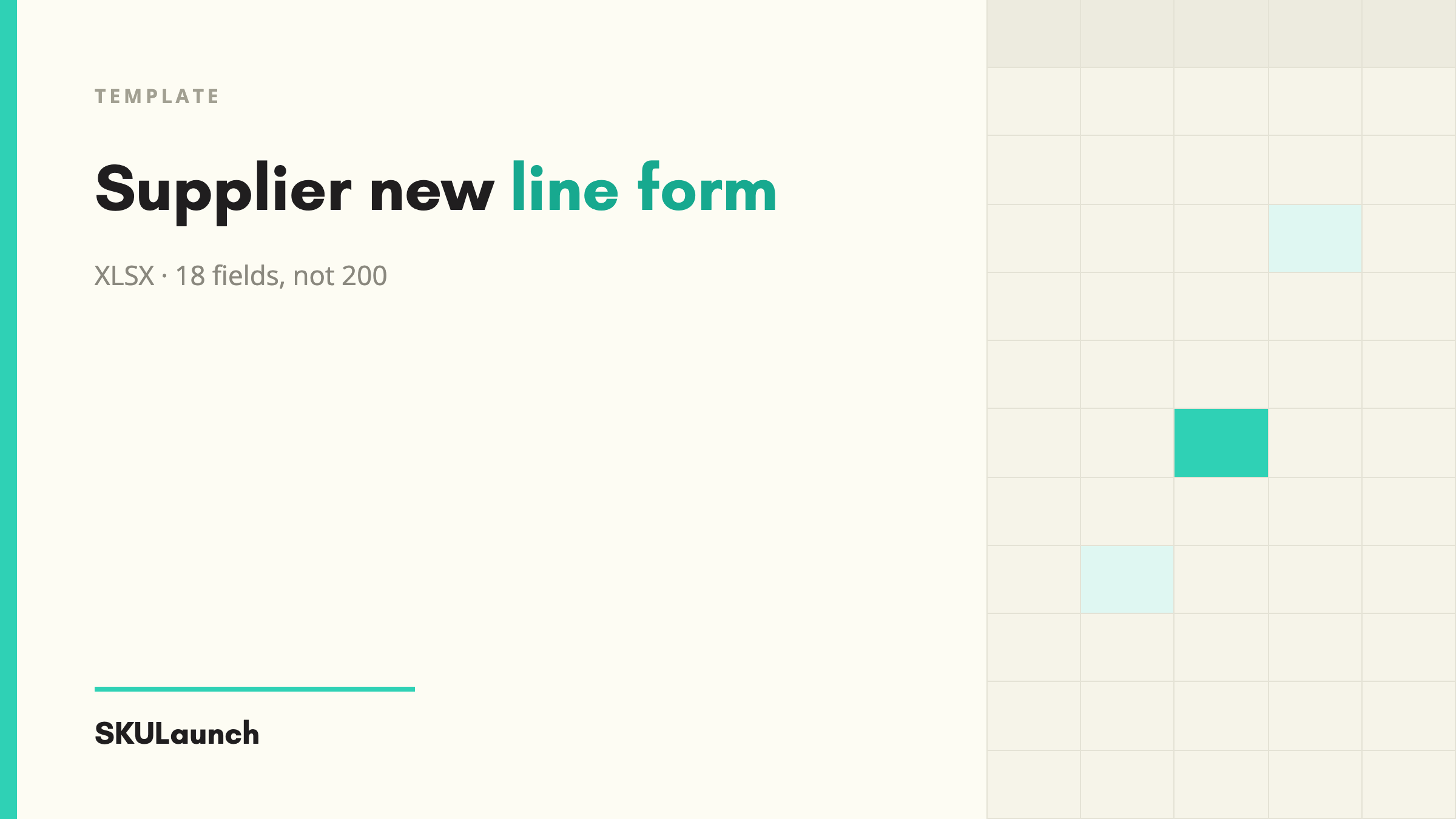 Supplier New Line Form Template